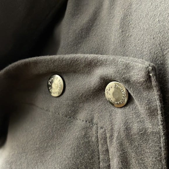 Vince Camuto Two Gray Washed Cotton Snap/Button/Zip Close Coat - New - Picture 8 of 12